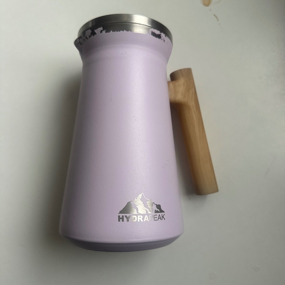 Hydrapeak Lavender Stainless Steel Thermal Carafe with Wood Handle BPA Free